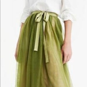 Forest green Tulle ball skirt J.Crew